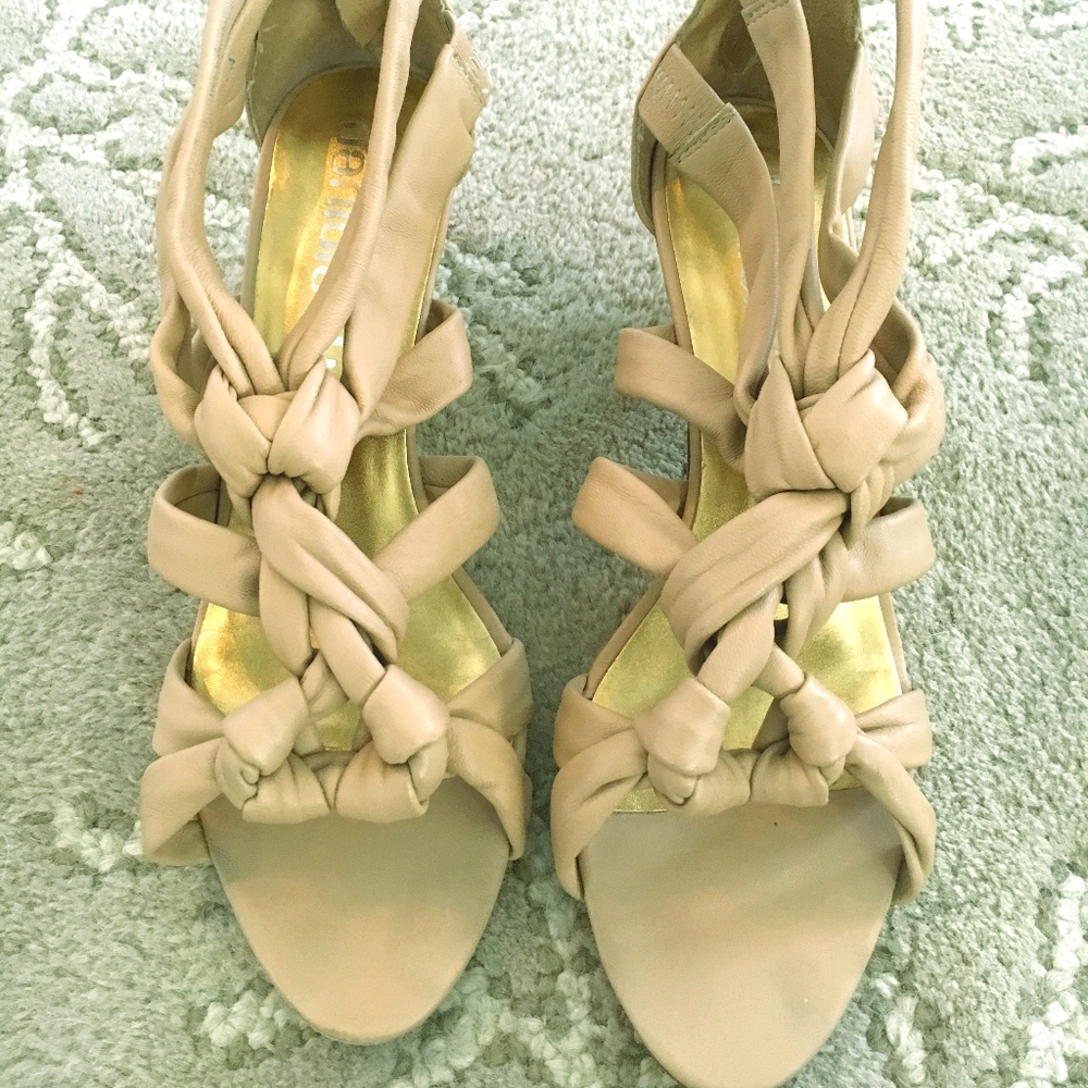 Dani Black Bone Knotted Heeled Sandal (sz 10)